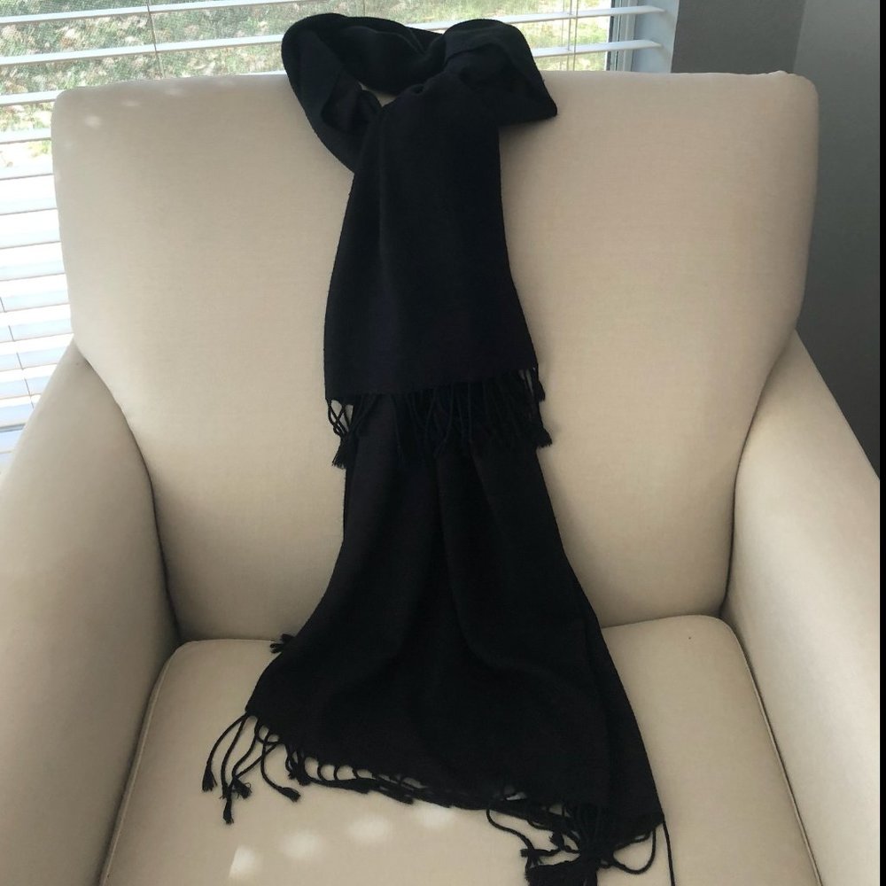 Black wrap with fringe